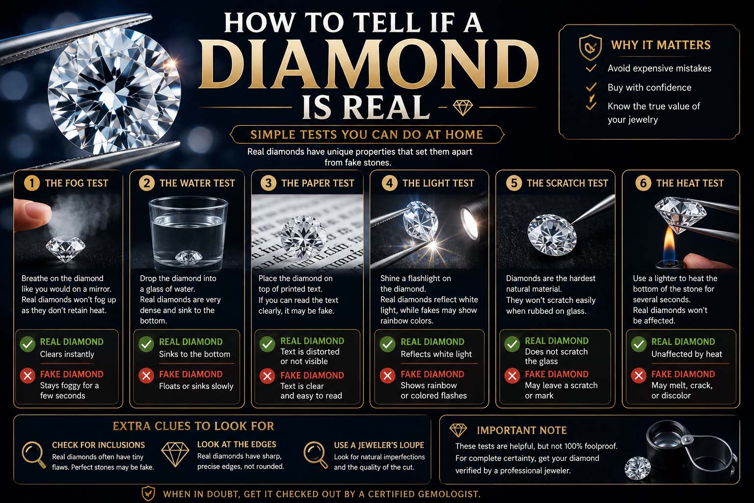 how to tell if a diamond is real