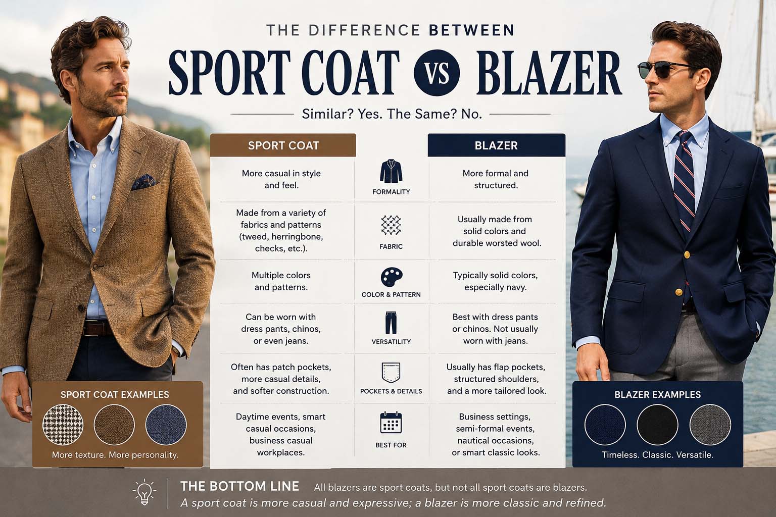 difference between sport coat and blazer