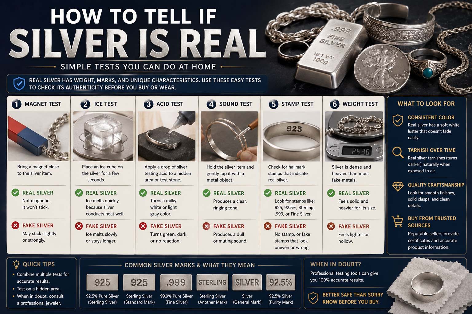 how to tell if silver is real