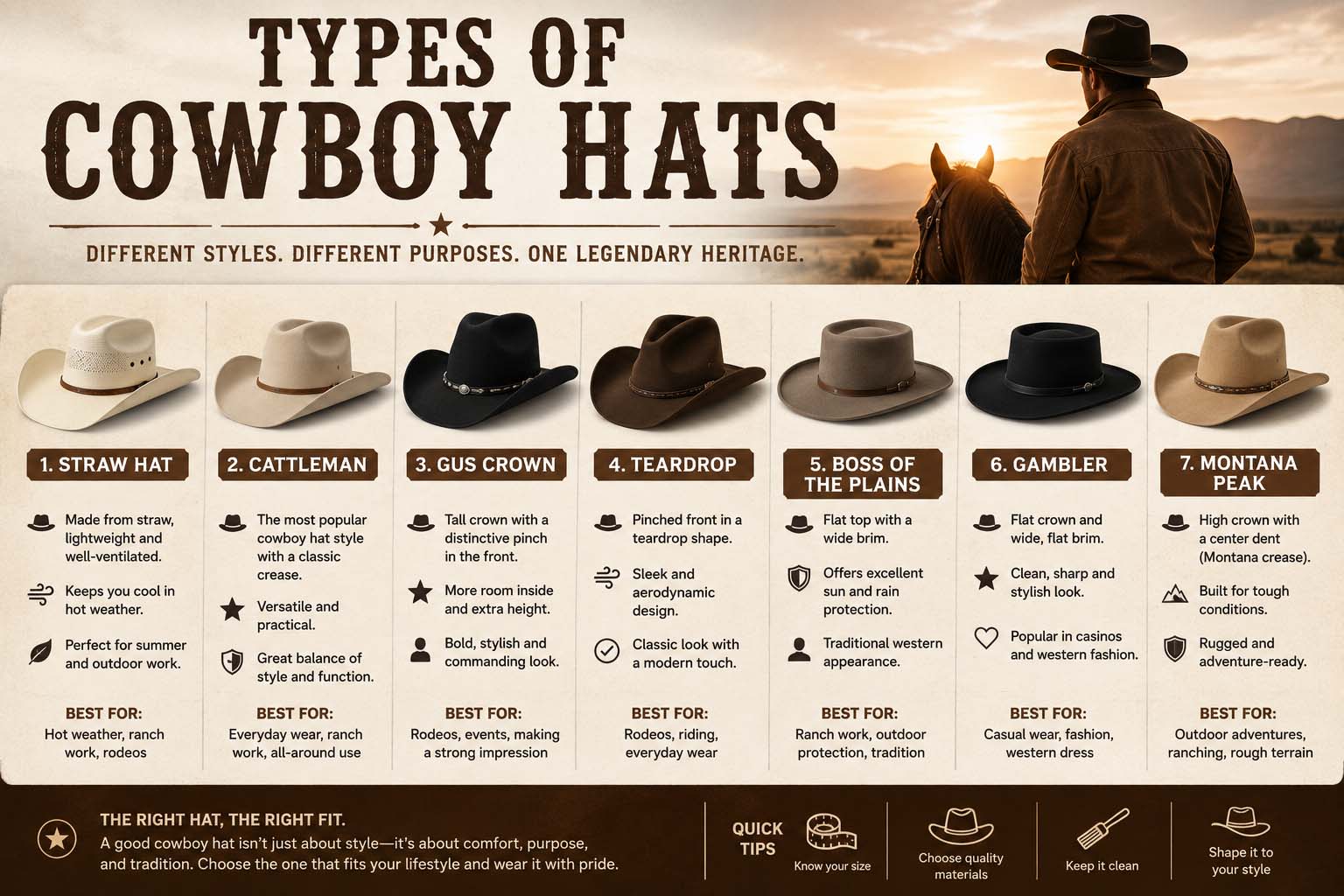 types of cowboy hats