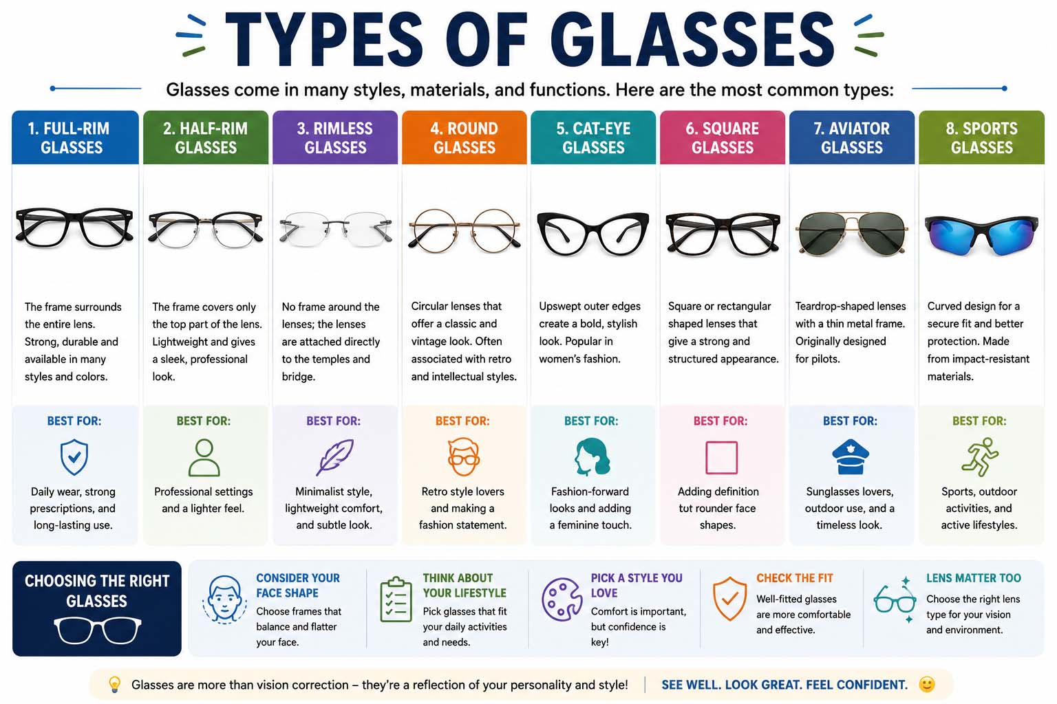 types of glasses