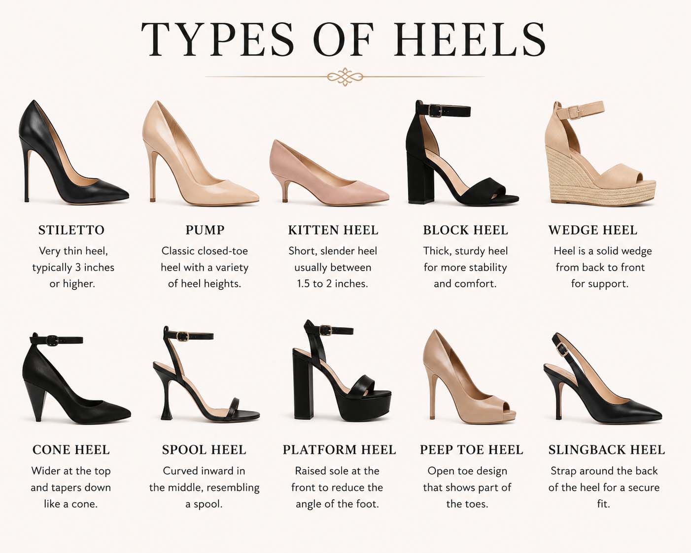 types of heels