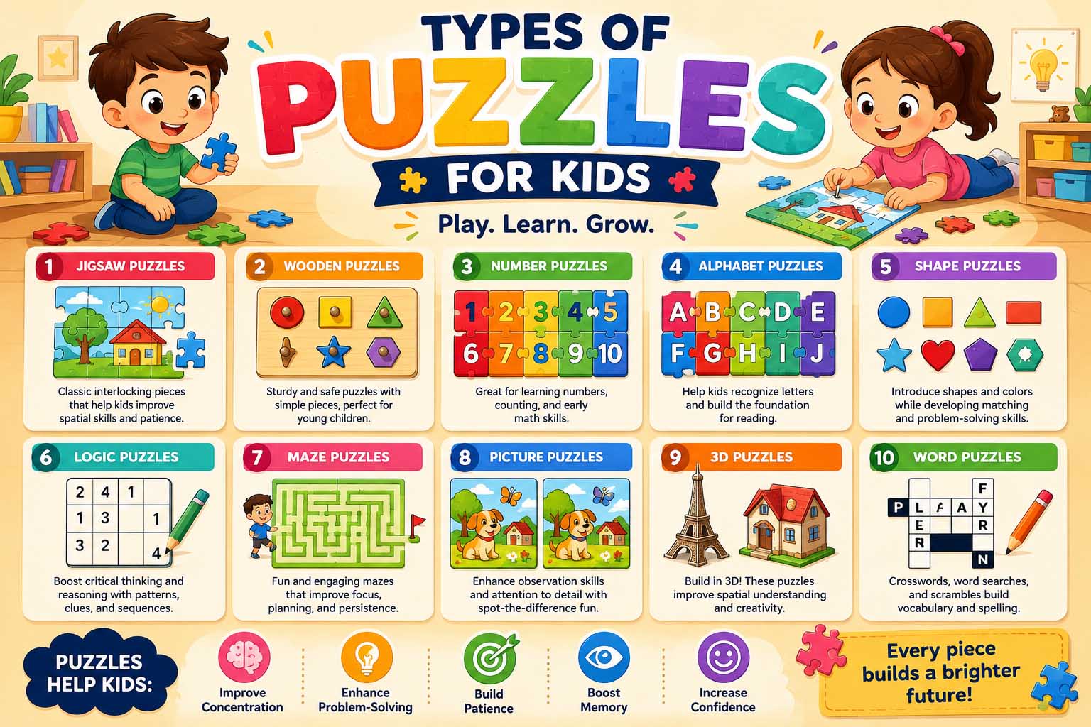 types of puzzles for kids