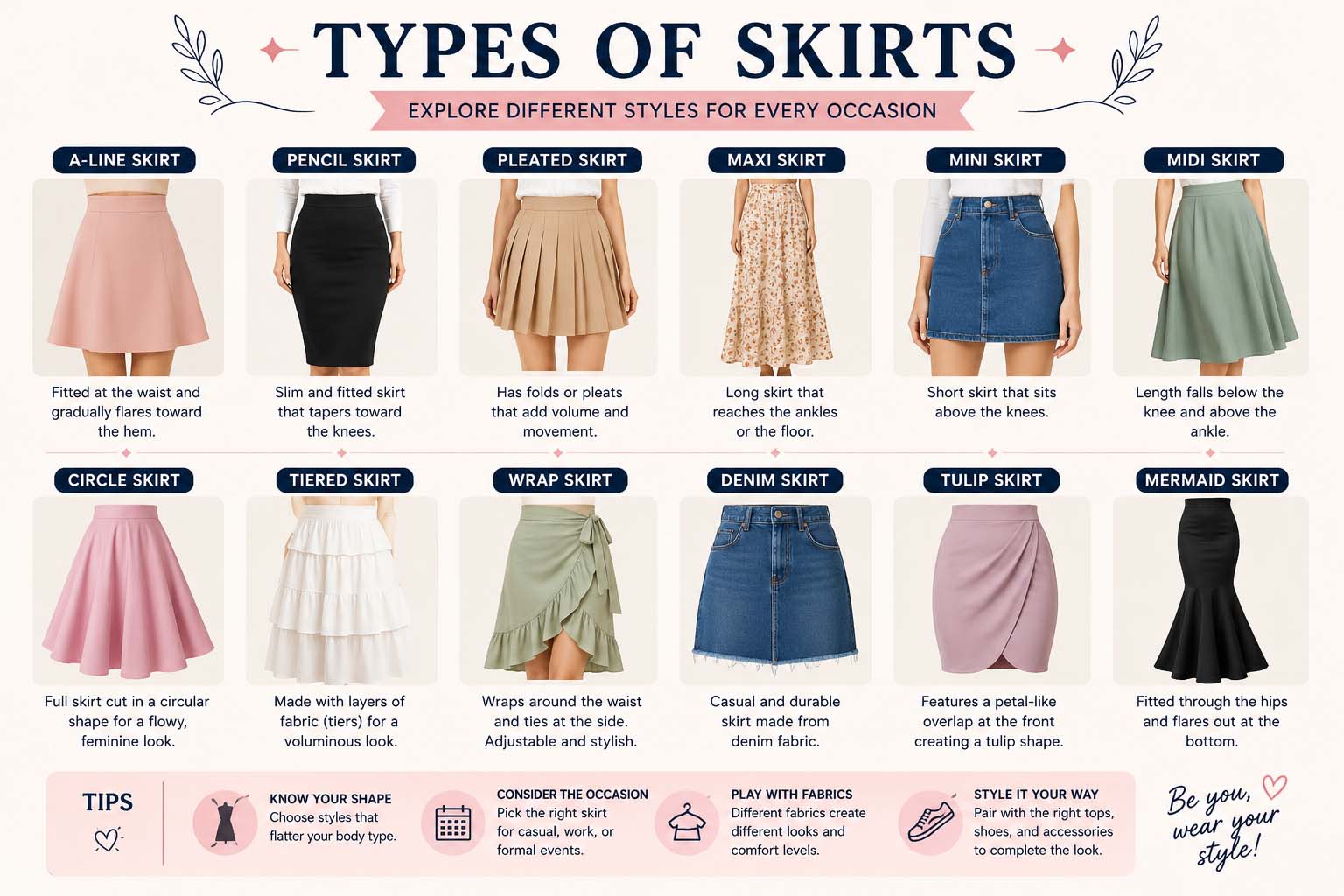 types of skirts
