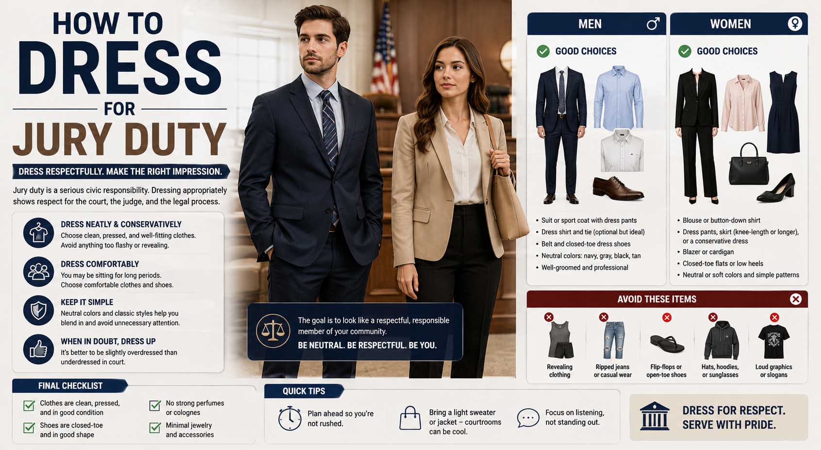 how to dress for jury duty