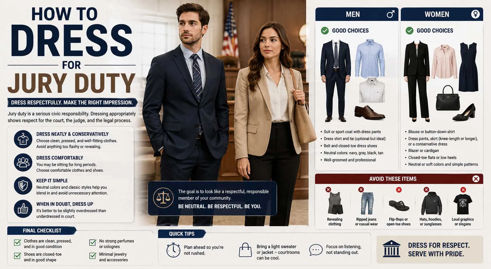 how to dress for jury duty