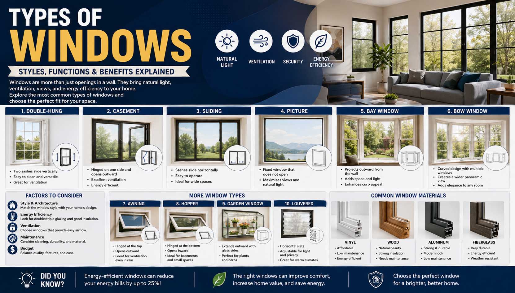 types of windows