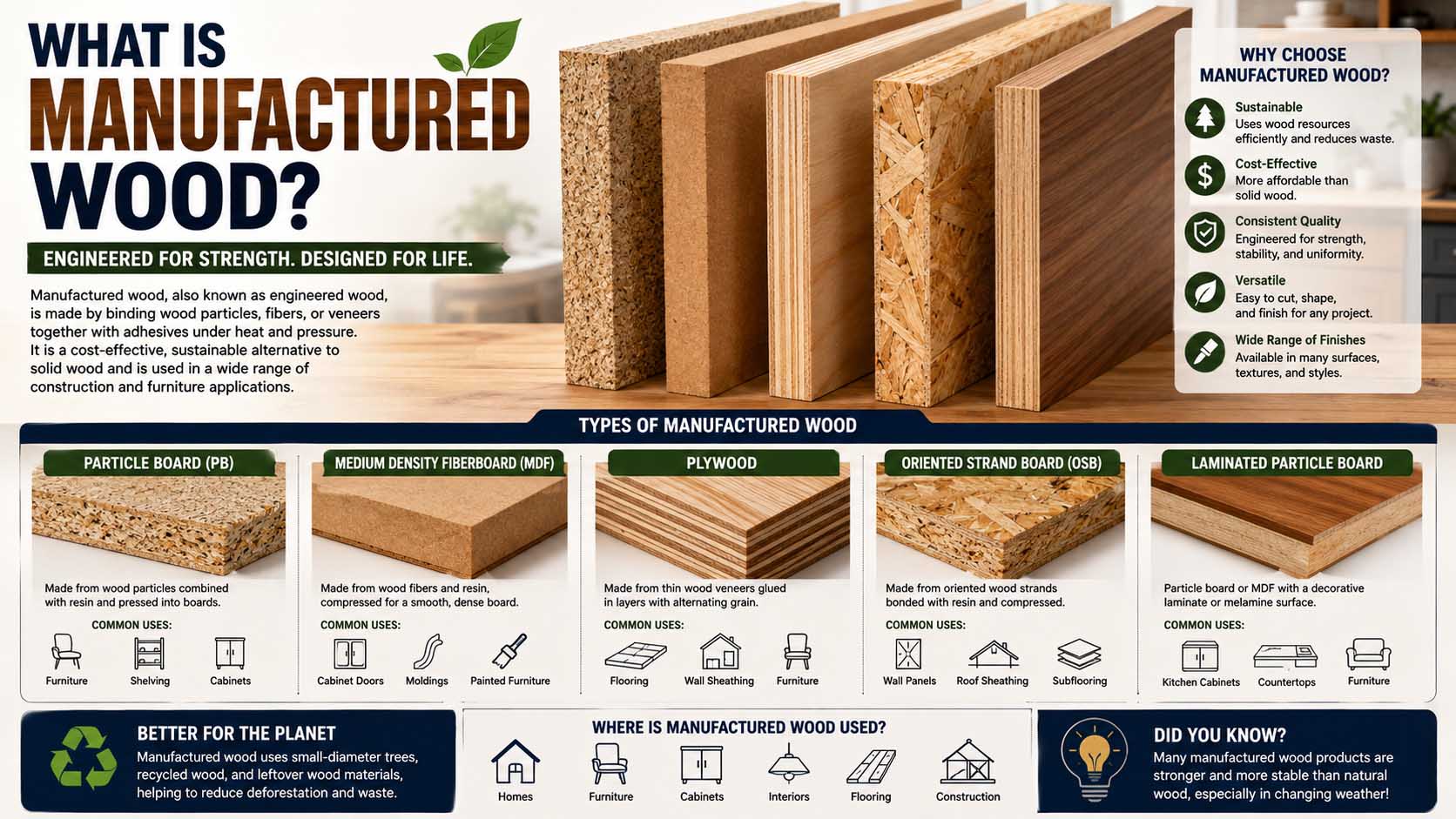 what is manufactured wood