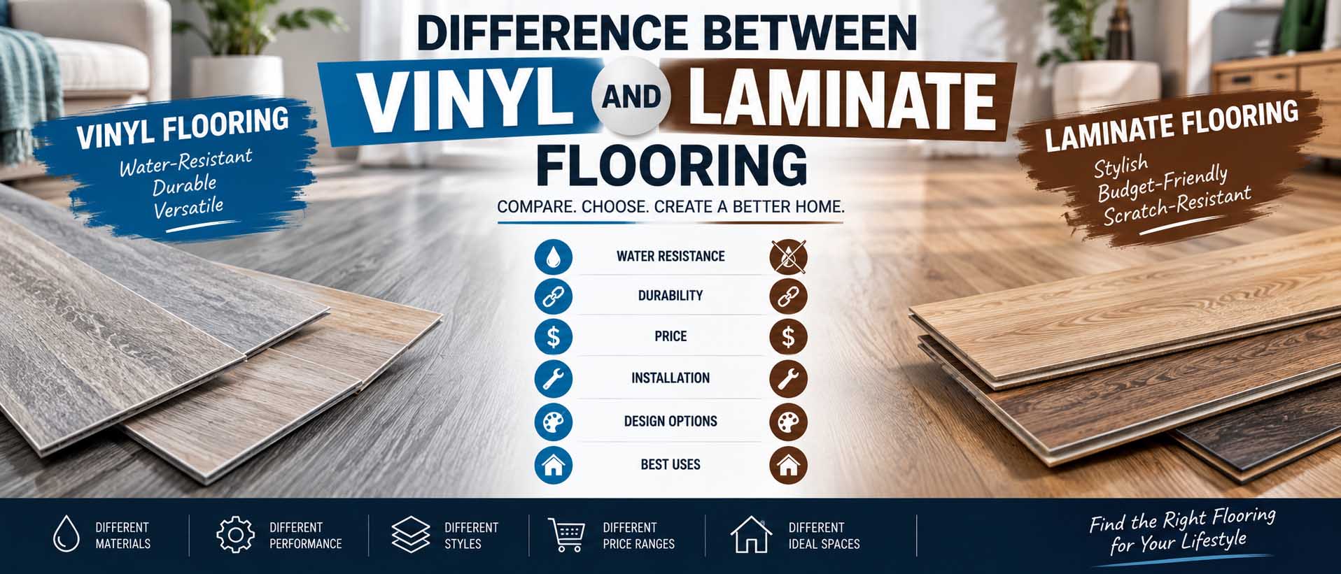 difference between vinyl and laminate flooring