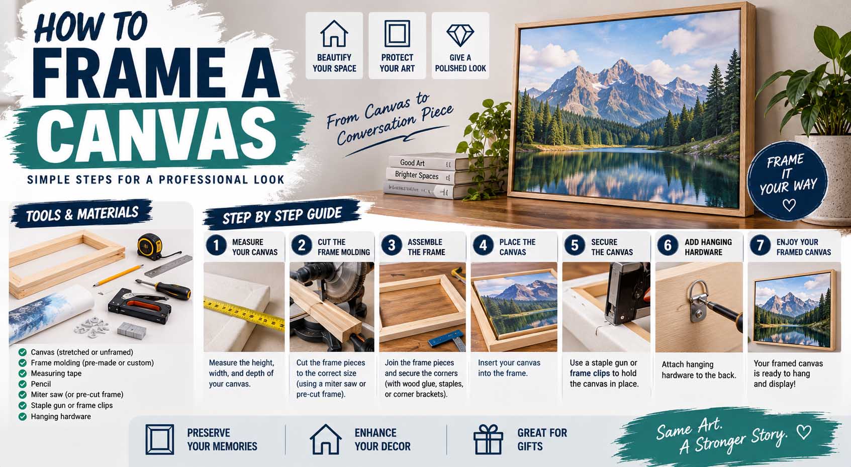 how to frame a canvas