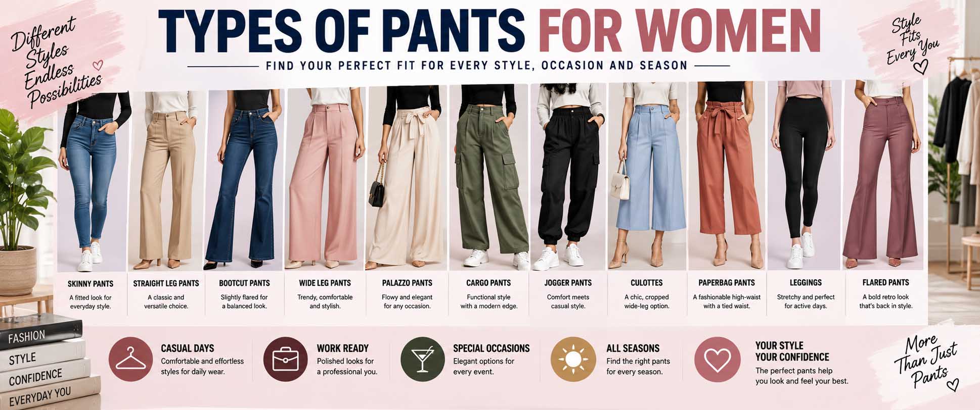 types of pants for women