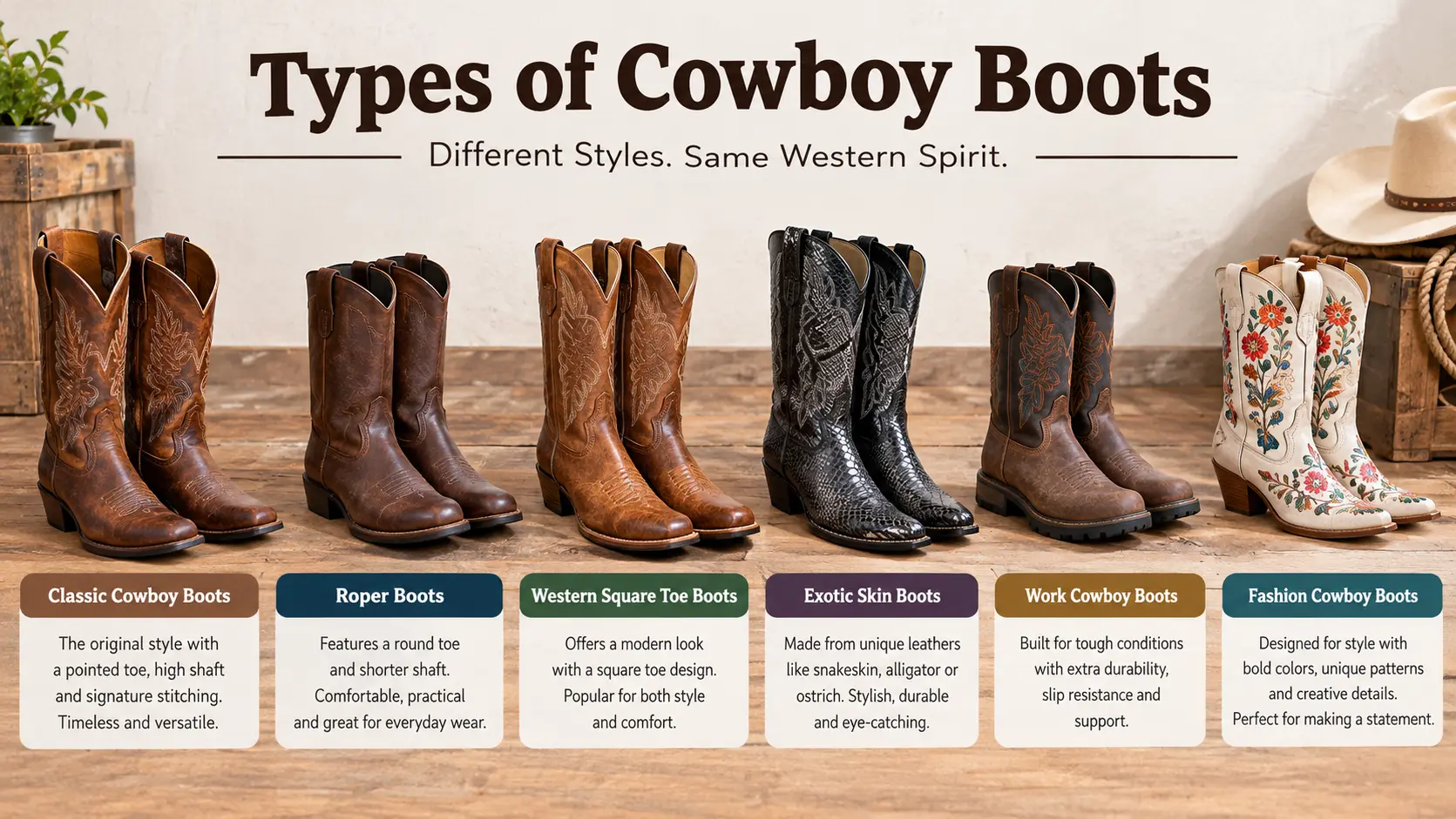 types of cowboy boots